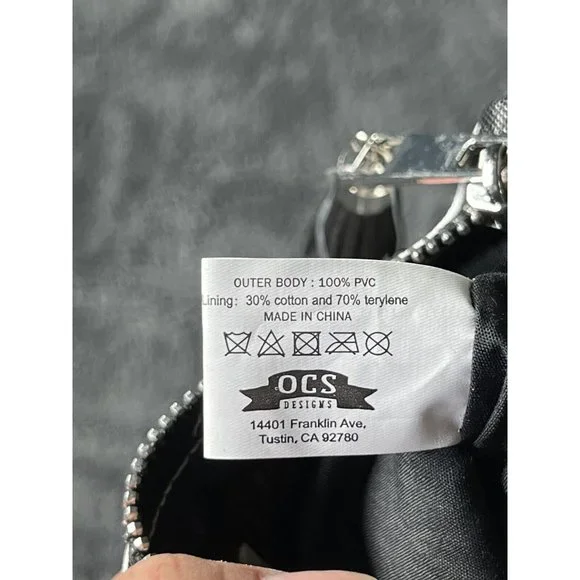 Rae Dunn STUFF Pouch PVC Cosmetic Zipper Bag Travel 7.55x5.5 White - Picture 5 of 7